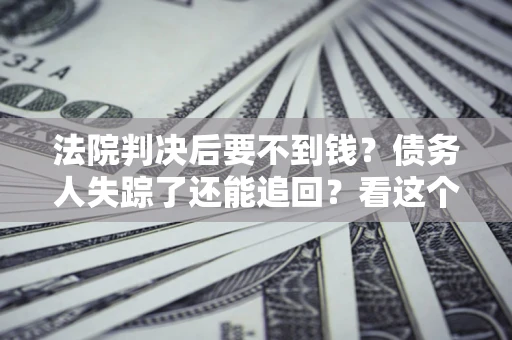 武汉法院判决后要不到钱？债务人失踪了还能追回？看这个方法！