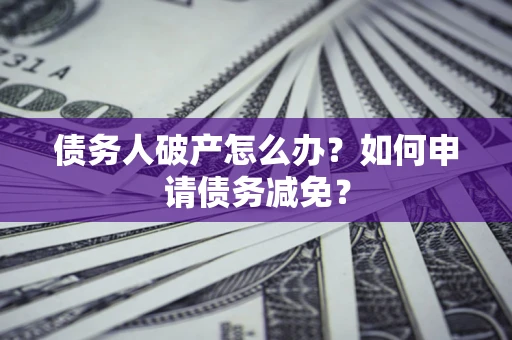 武汉债务人破产怎么办？如何申请债务减免？