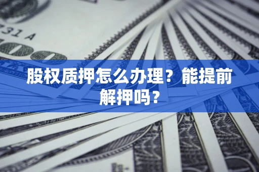 武汉股权质押怎么办理？能提前解押吗？
